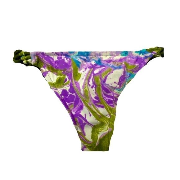 LUCKY BRAND Bikini Bottom Small Olive multi print - Picture 1 of 5